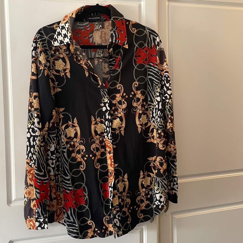 Pretty Little Thing Mixed Print Blouse